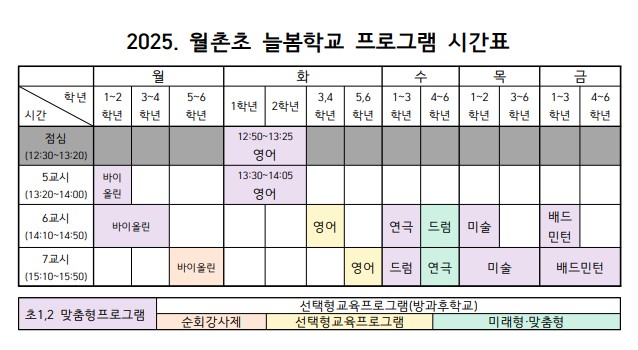 늘봄학교 프로그램 안내